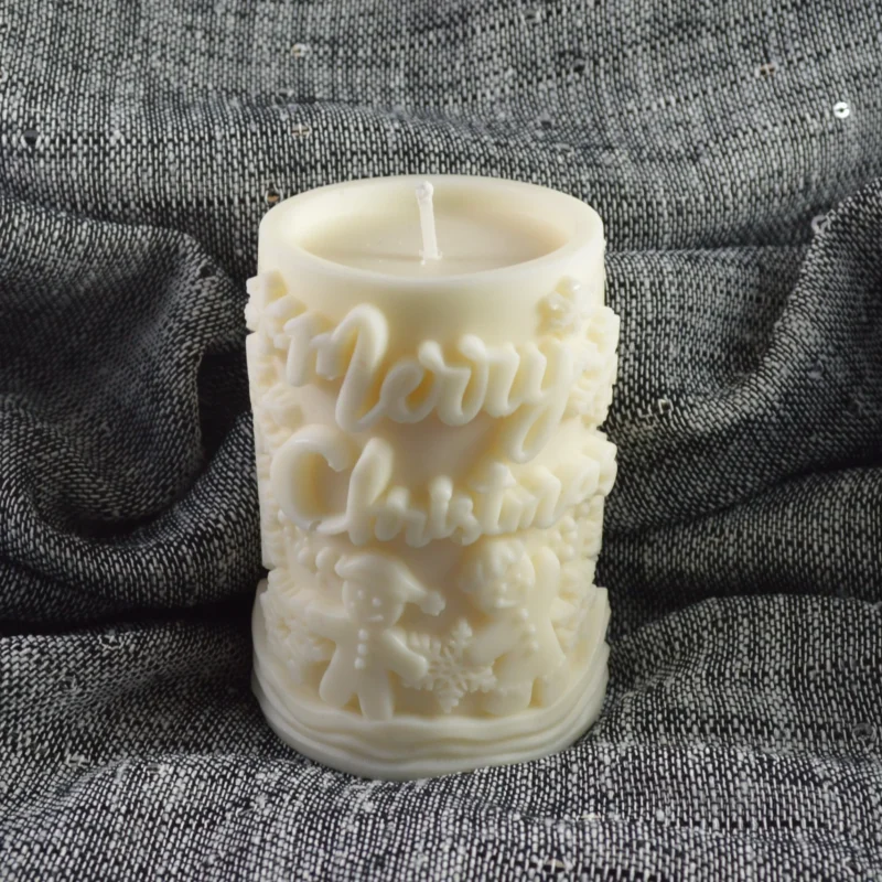 10015 Κερί Κύλινδρος Merry Christmas Κερί Κύλινδρος Merry Christmas