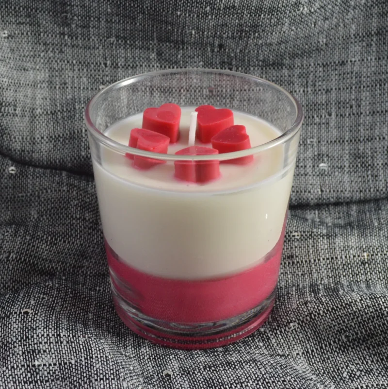 10063 Κερί Σε Ποτήρι Με Καρδιές Κερί Σε Ποτήρι Με Καρδιές