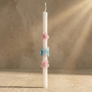 anthakia Λαμπάδα Τετράγωνη Με Ανθάκια