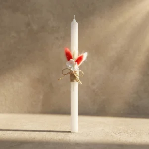 bunnyleaves Λαμπάδα Τετράγωνη Με Ανθάκι Και Bunny Leaves