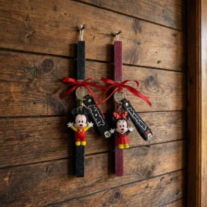 mickeyminnie Ζευγάρι Λαμπάδες Με Μπρελόκ Mickey & Minnie Mouse