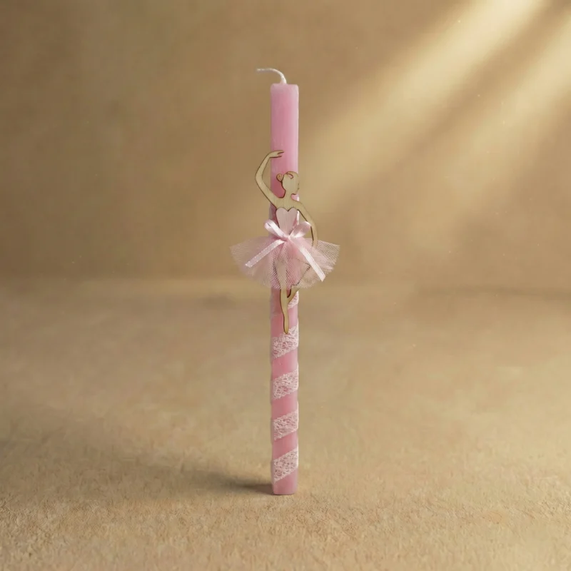 Λαμπάδα Με Ξύλινη Μπαλαρίνα